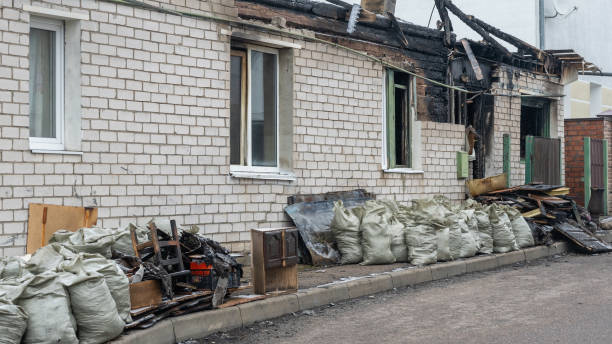 Professional Fire Damage Removal technician working in Aurora, OH